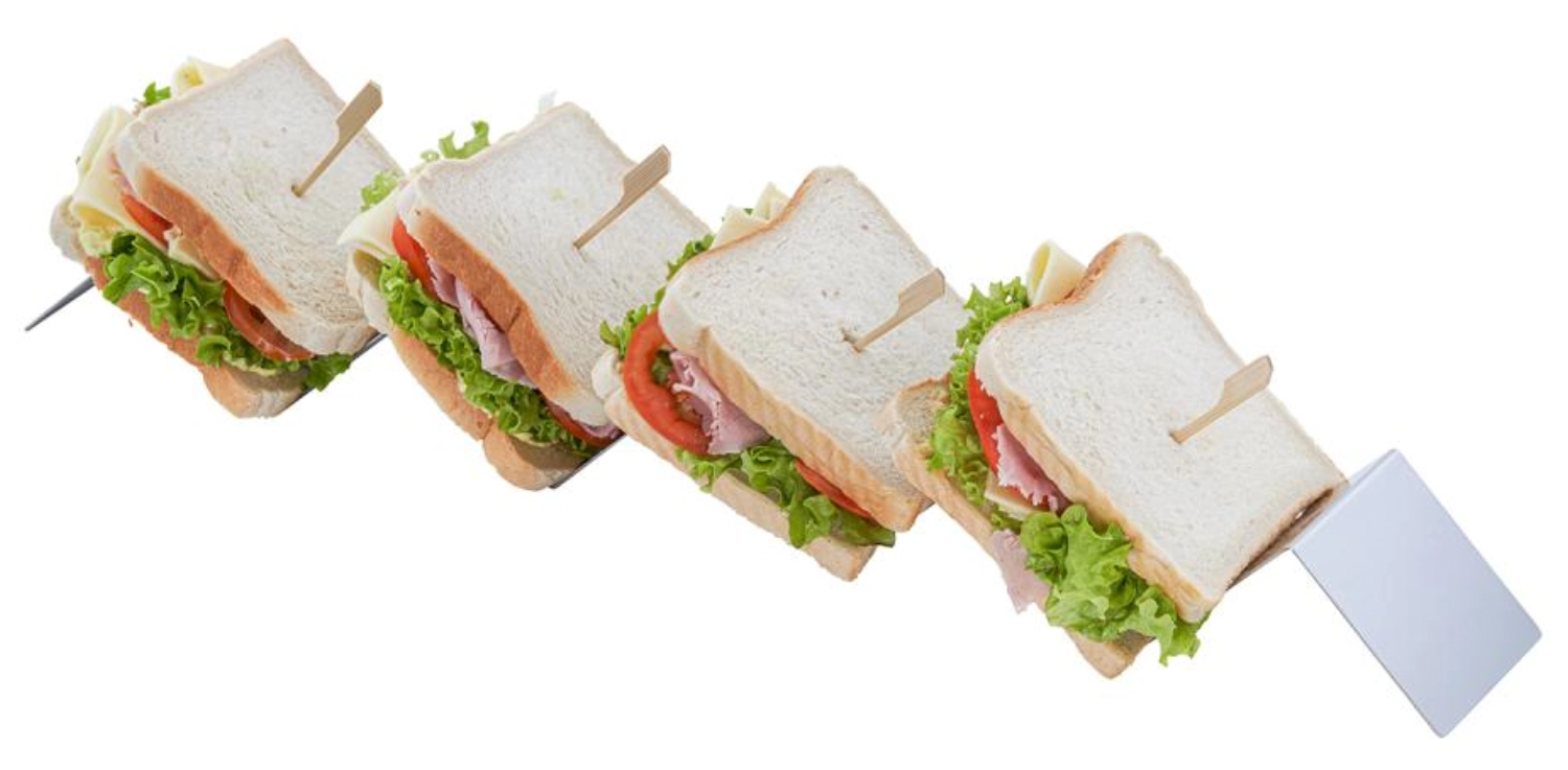 Snackpresenter mit 4 Fächer 56x8cm H5.5cm