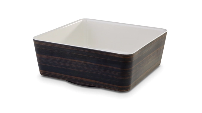 Schale Universal 24x24cm H9cm Dekor Eiche dunkel/beige
