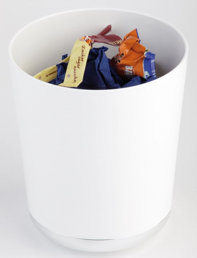 Tischreste-/Besteckbehälter Base Chrom weiss D13cm H15cm