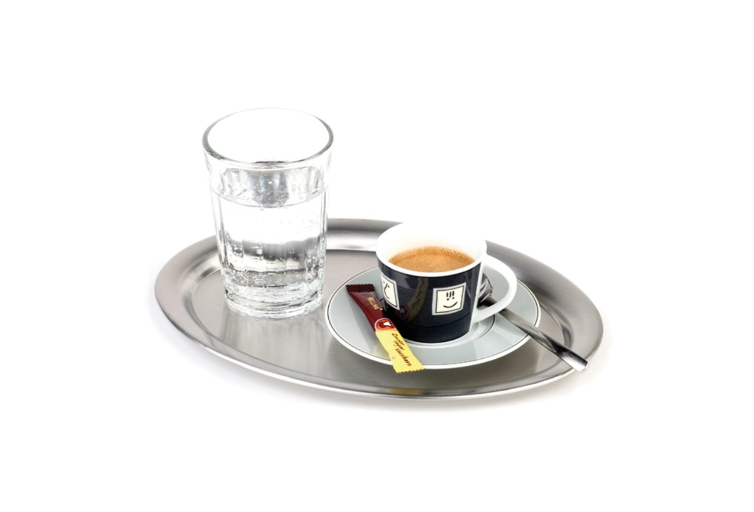 Serviertablett Kaffeehaus oval 20x14.5cm matt poliert