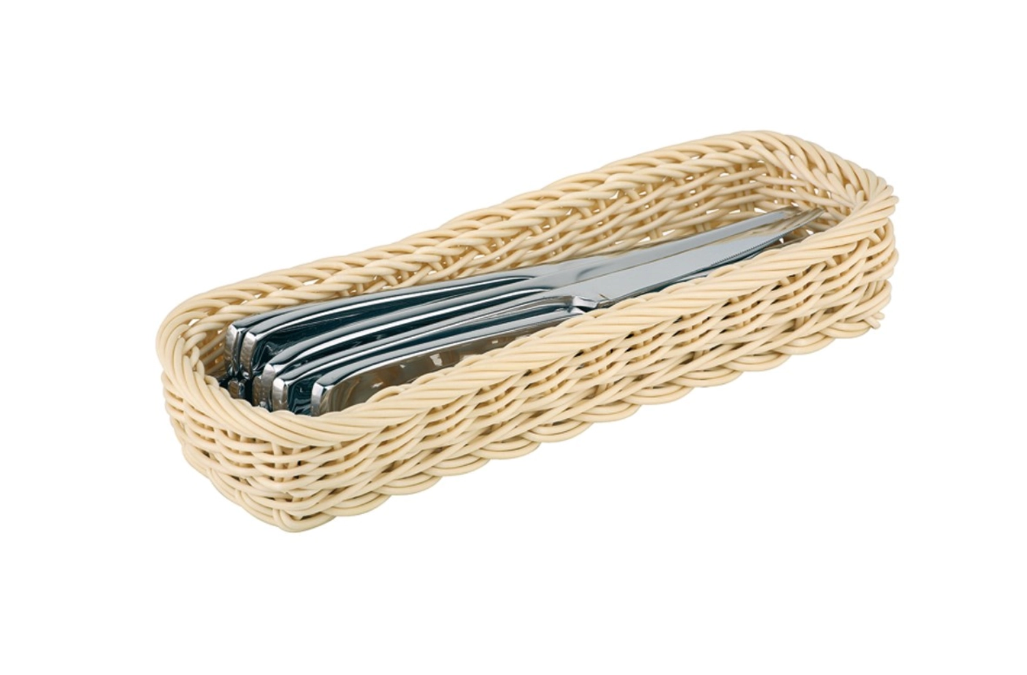 Besteck-Korb 27x10cm H: 4.5cm, beige Polypropylen