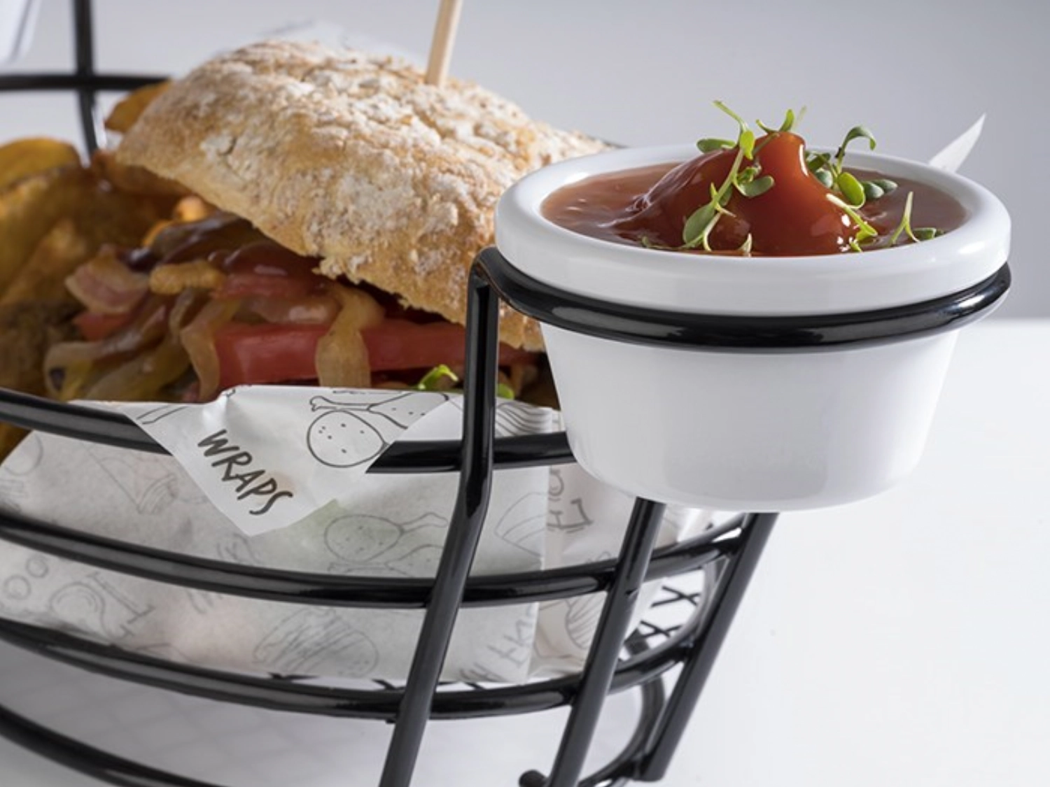 Servierkorb BURGER und FRIES, 39.5x20cm, H11cm