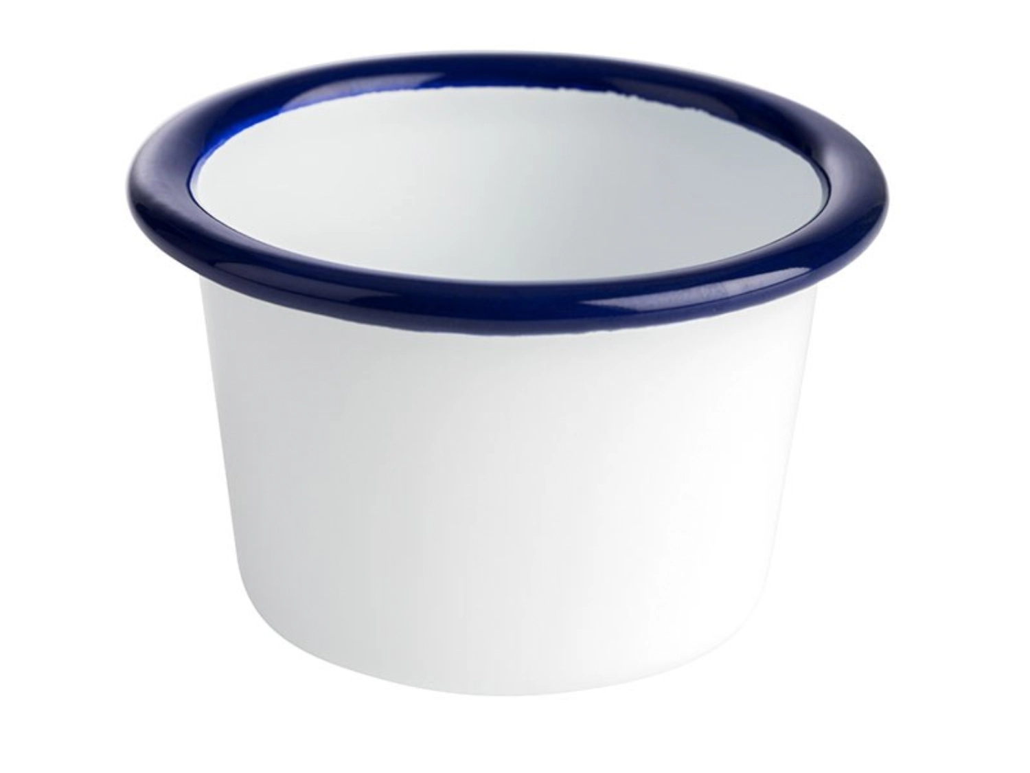 Schale Enamelware D7cm H4.5cm 0.08l weiss/blau