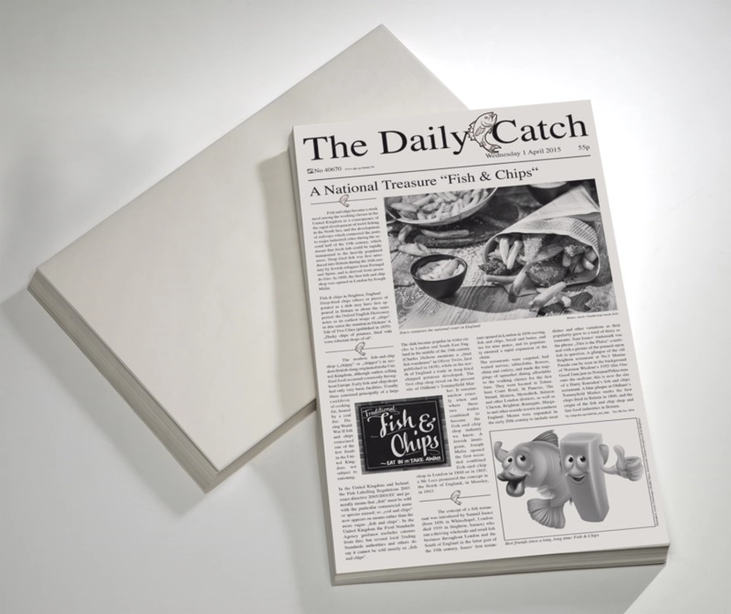 Wachspapier SNACK HOLDER 42x27cm, Motiv Zeitung