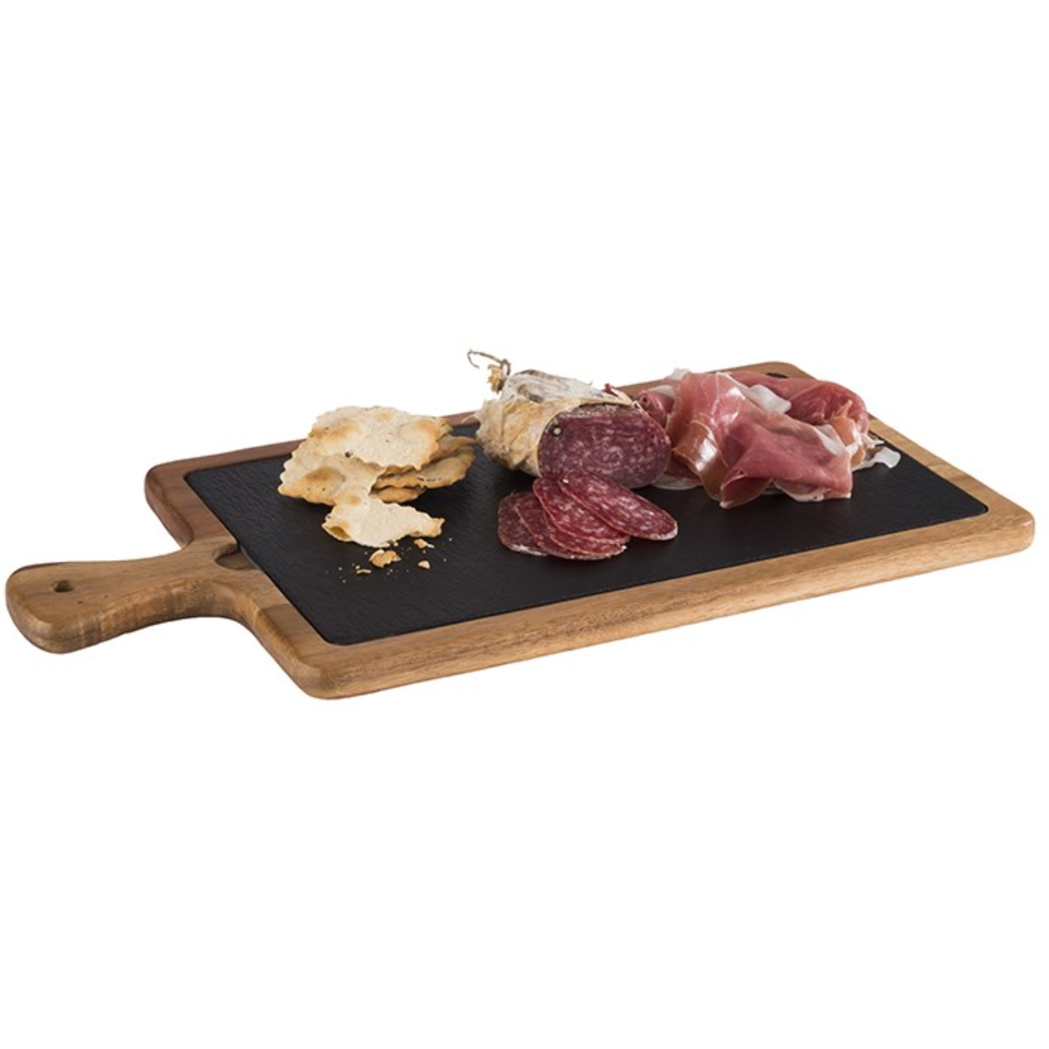 Servierbrett 2-teilig 33x20cm H2cm, Akazie/Schiefer
