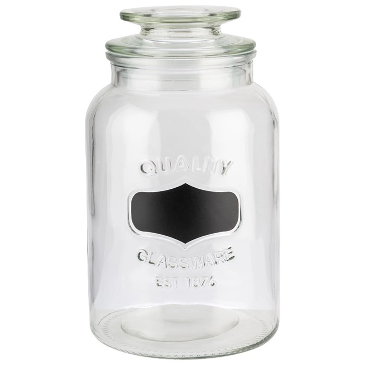 Canister verre à provisions D12cm H21cm 1.5lt.