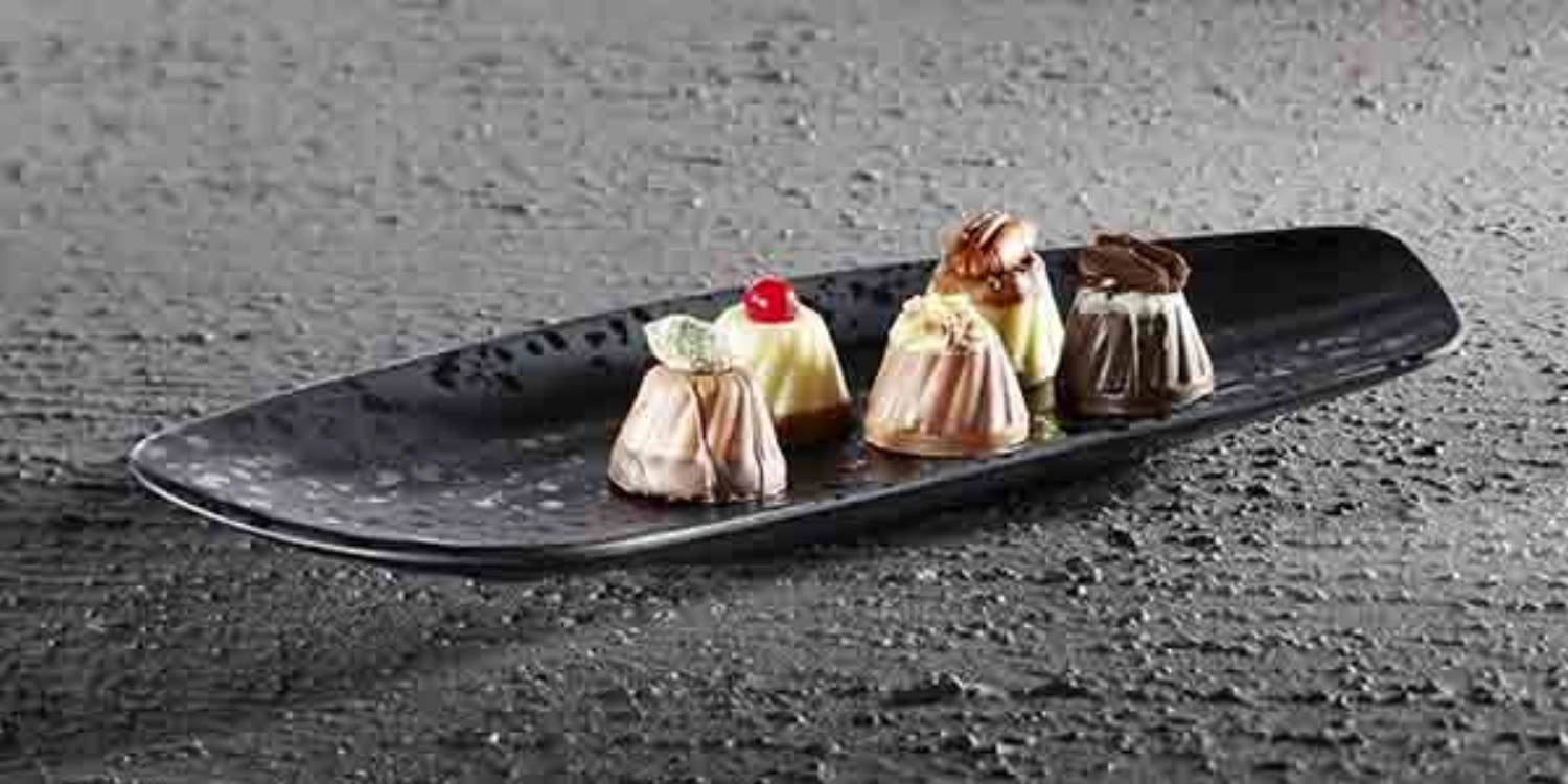 Tablett Glamour, schwarz, Melamin, 30x11cm, H3cm