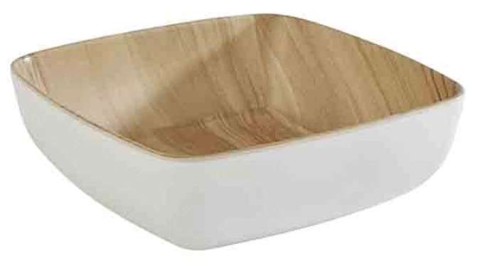 Schale FRIDA 0.85lt., Weiss(aussen)/Holzoptik