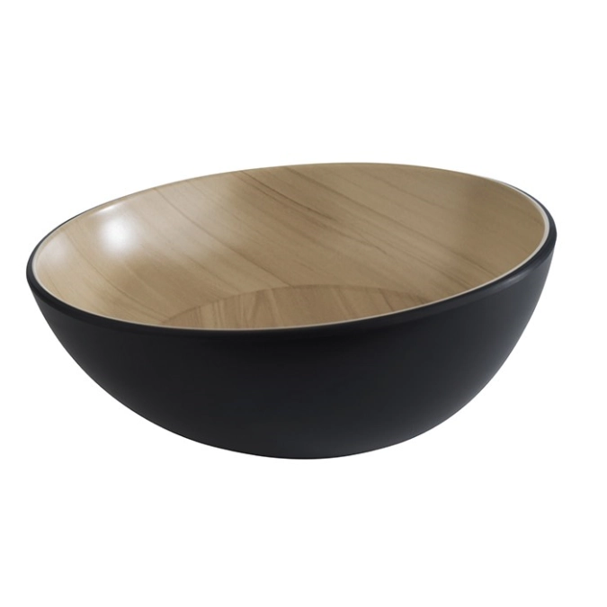 Schale FRIDA schwarz/Holzoptik D21.5cm, H7 / 8.5cm