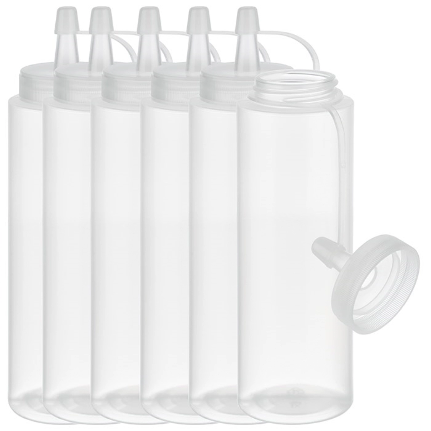 6er Set Quetschflasche transparent D5cm, H18cm, 260ml
