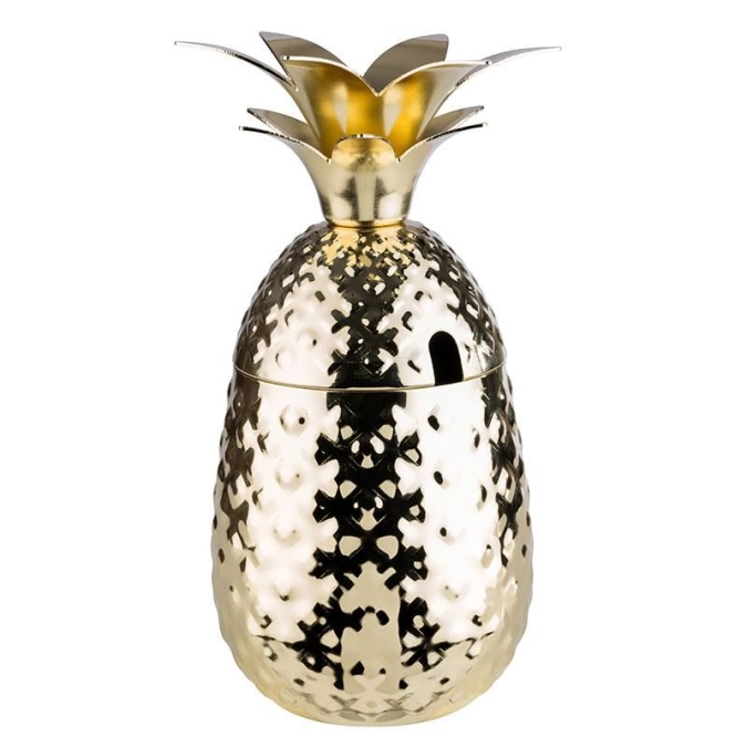 Mug Pineapple Gold Look D9cm H19cm