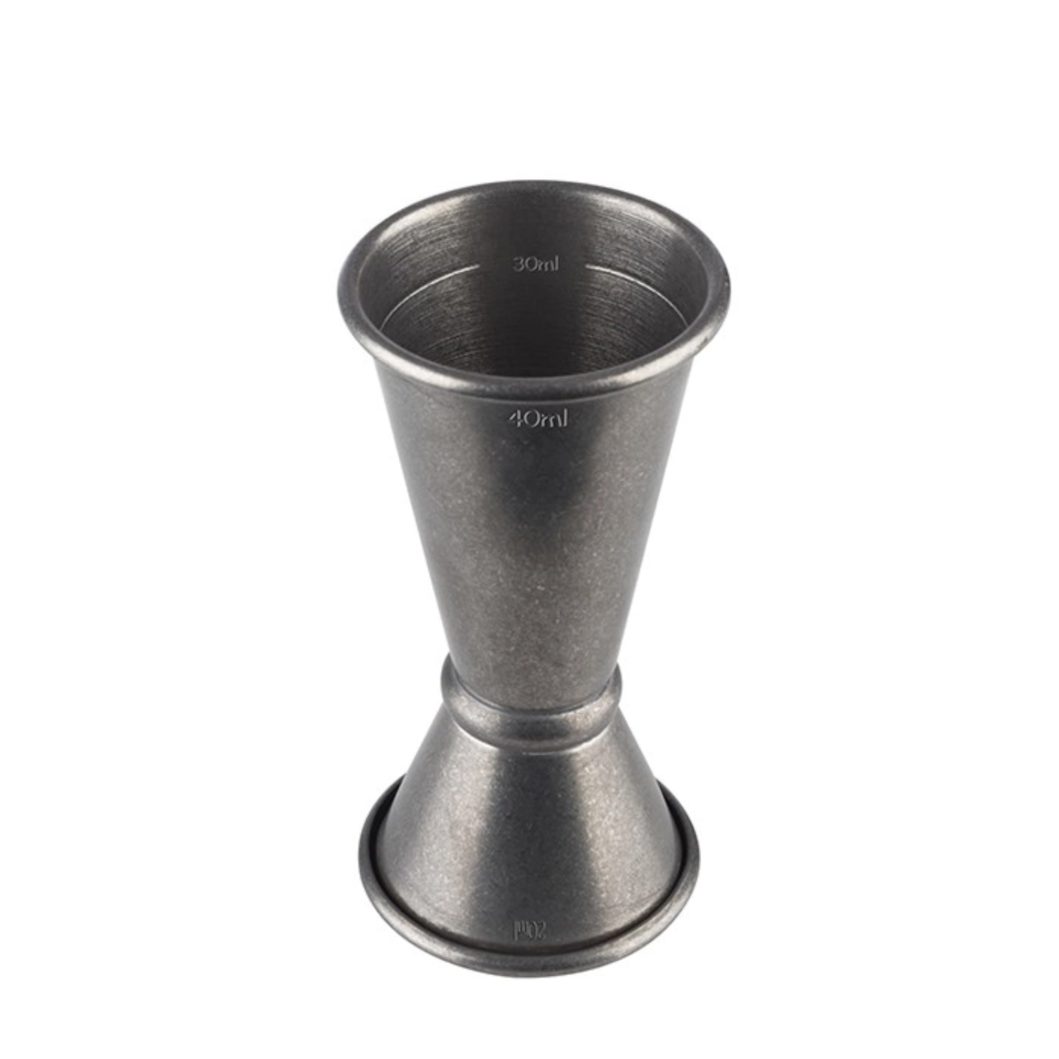 Kippmass 2cl/4cl Antik-Edelstahl Look D4,5cm H9cm