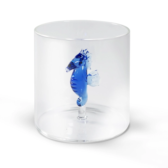 Glas aus Borosilikat 250ml Seepferdchen