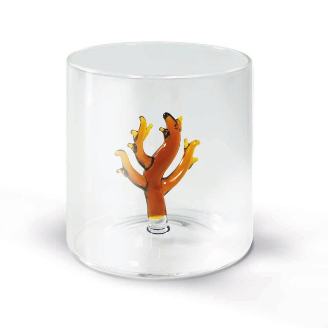 Glas aus Borosilikat 250ml Koralle