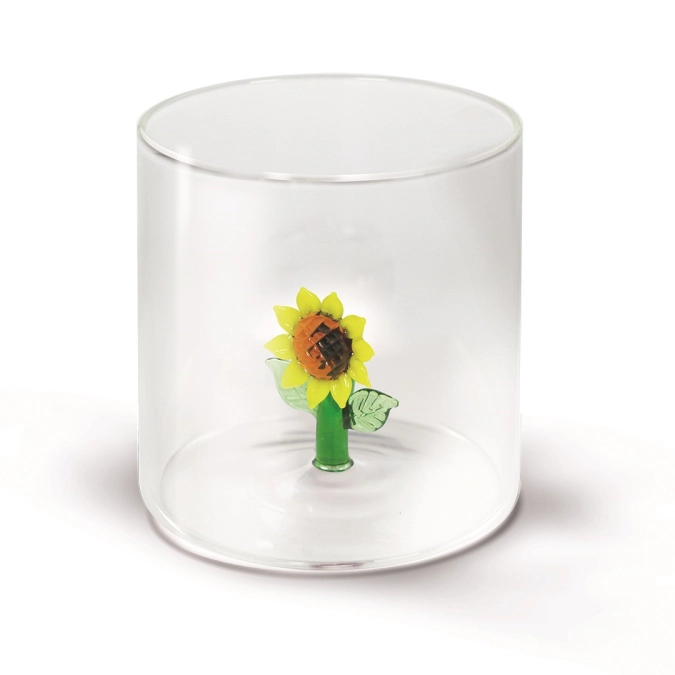 Glas aus Borosilikat 250ml Sonnenblume