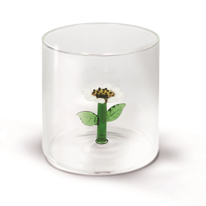 Glas aus Borosilikat 250ml Gänseblümchen