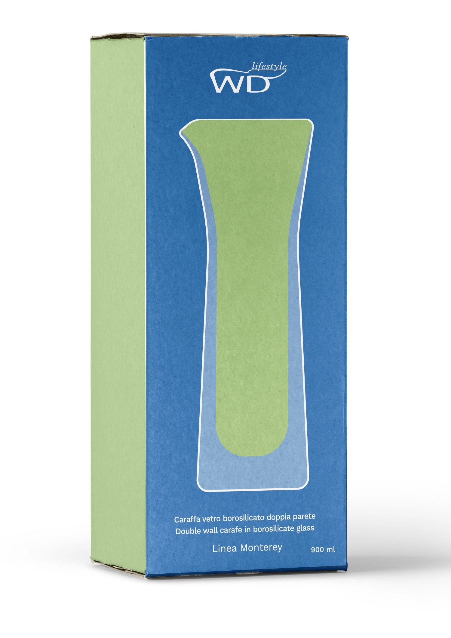 Carafe en verre double, vert, 800ml