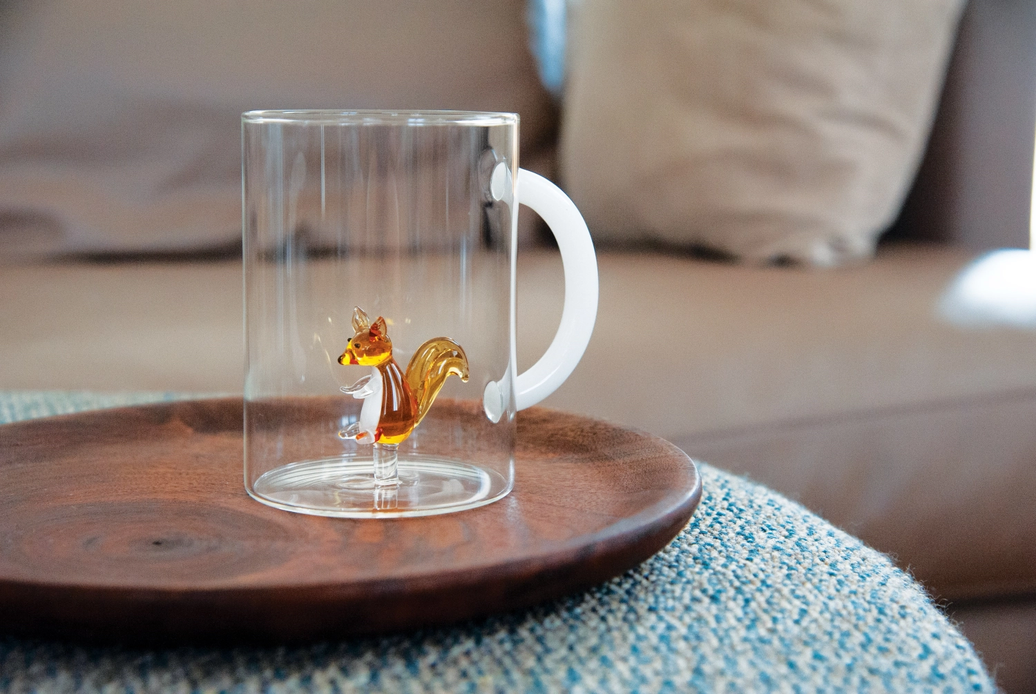 Becher m. Glas aus Borosilikatglas 420 ml Eichhörnchen