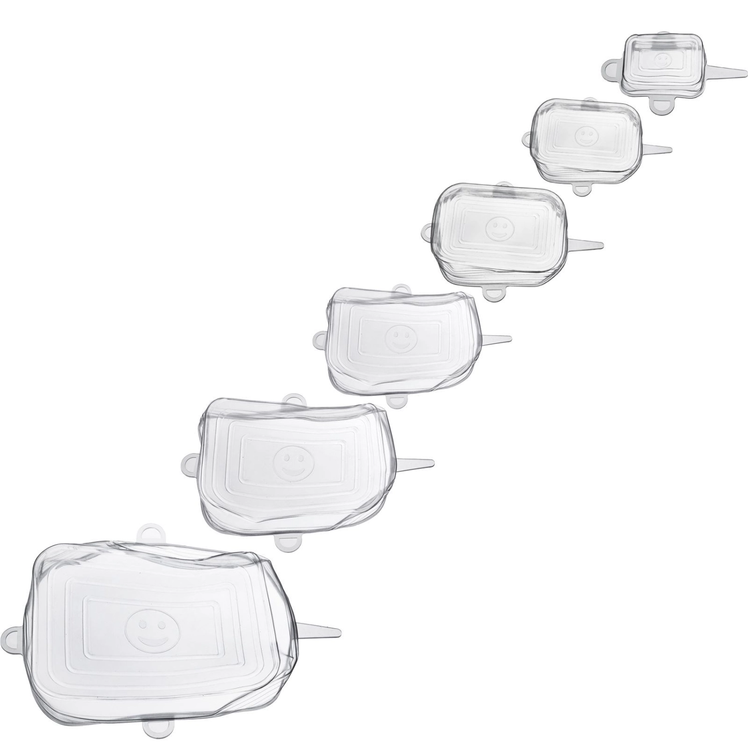 Set de 6 couvercles en silicone pour produits frais square