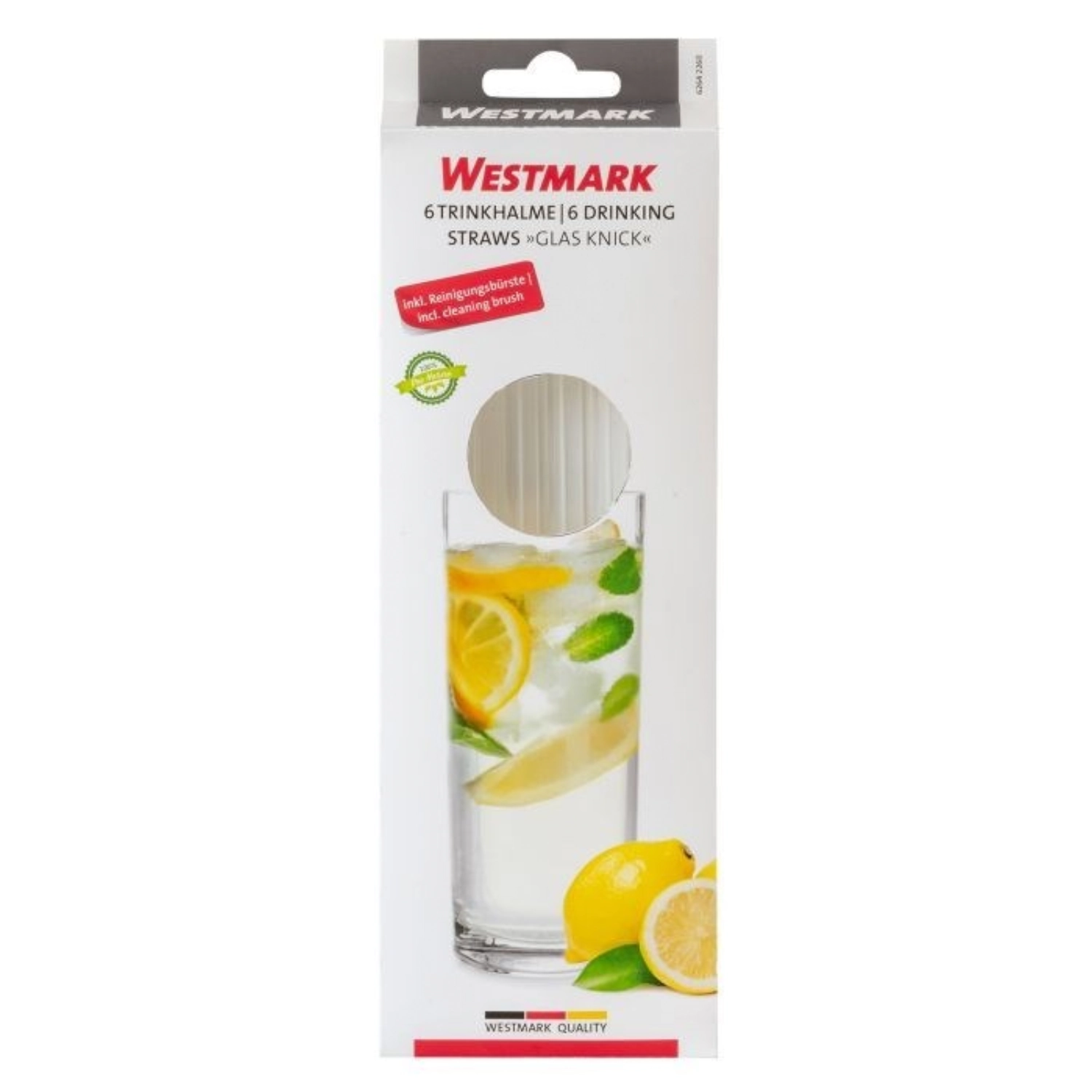 6er Set Trinkhalme inklusive Reinigungsbürste