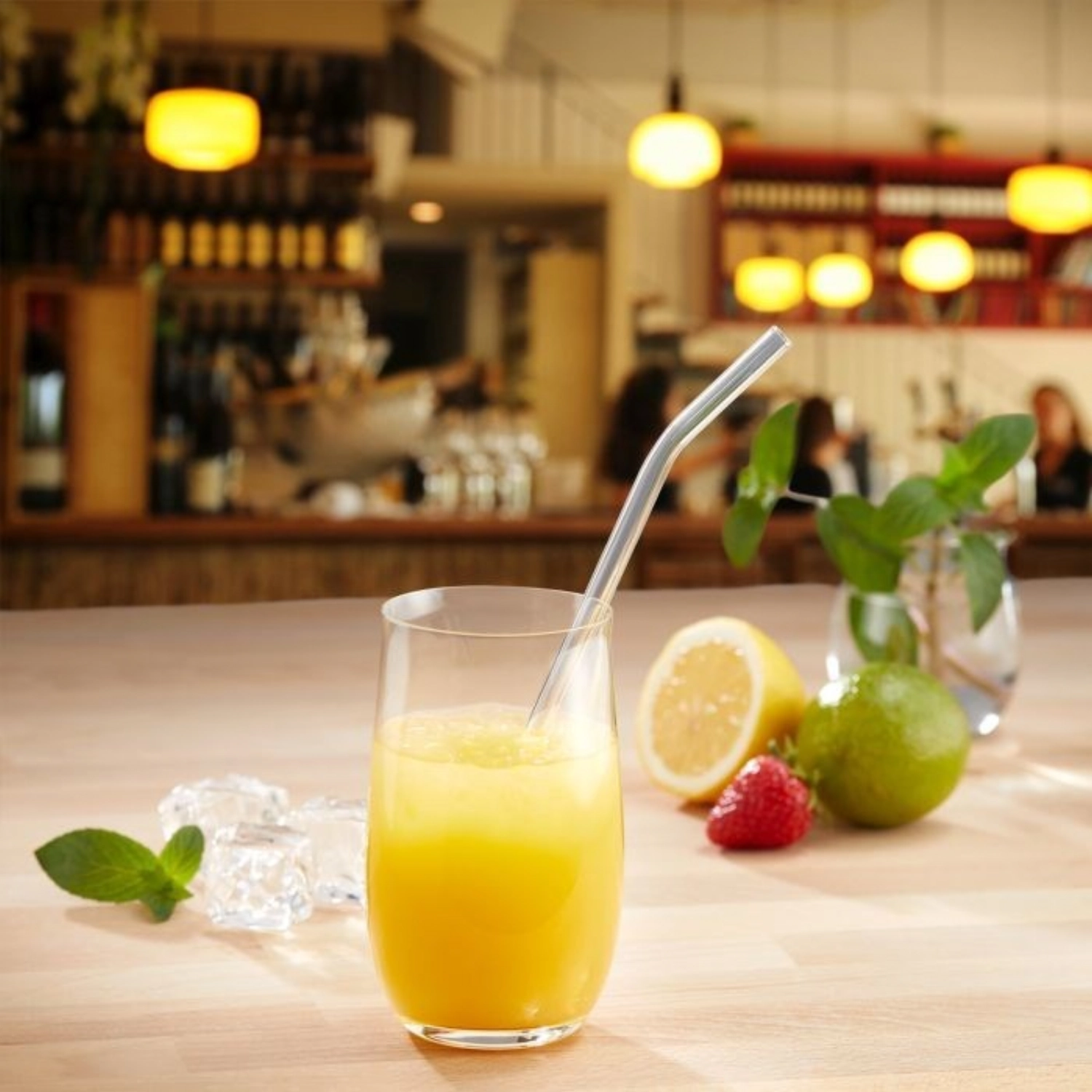 6er Set Trinkhalme inklusive Reinigungsbürste