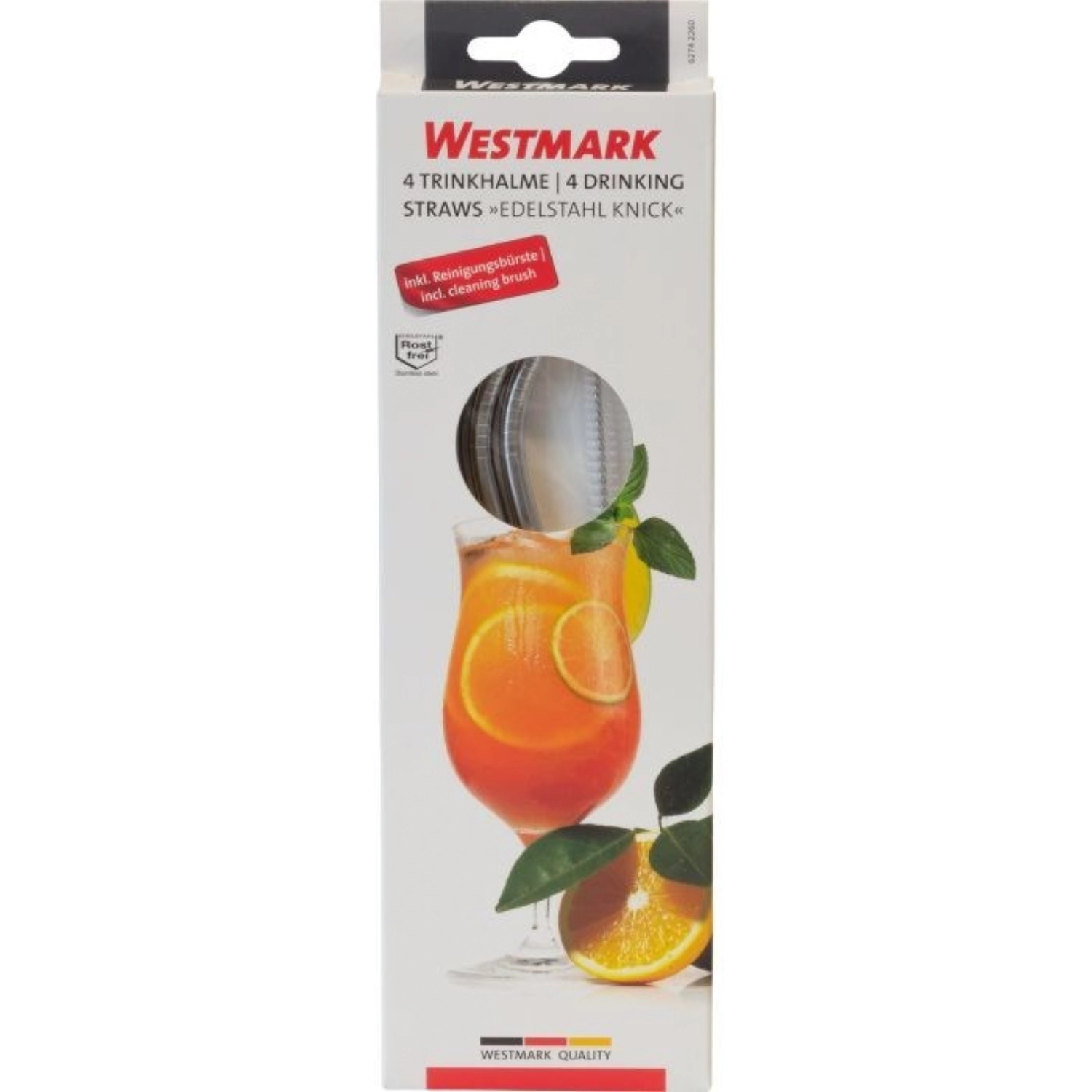 4 Trinkhalme und Reinigungsbürstchen