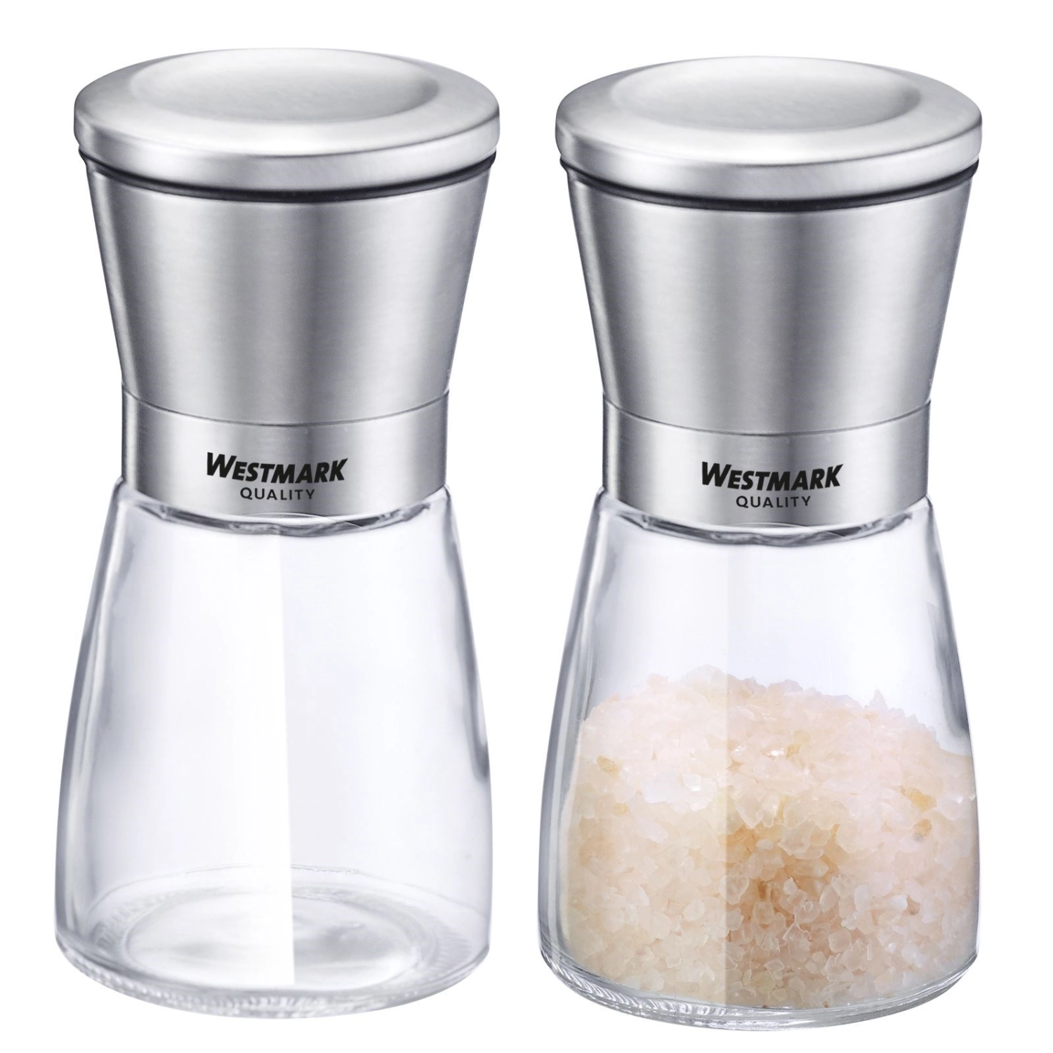Set de 2 moulins à épices en acier inoxydable