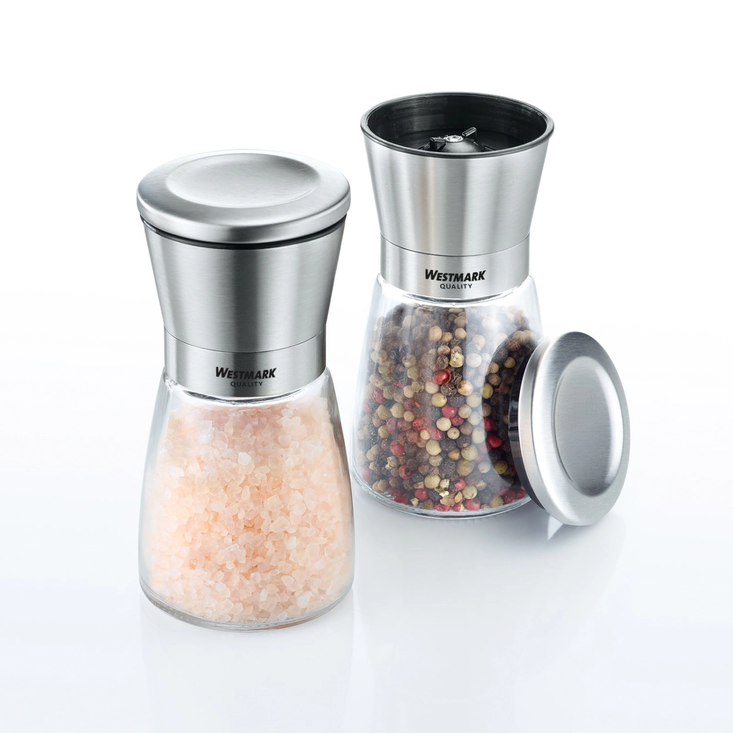 Set de 2 moulins à épices en acier inoxydable