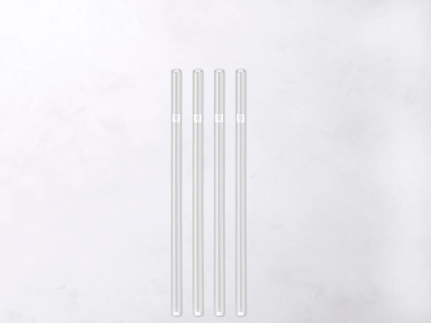 4er Set Glas Strohhalme