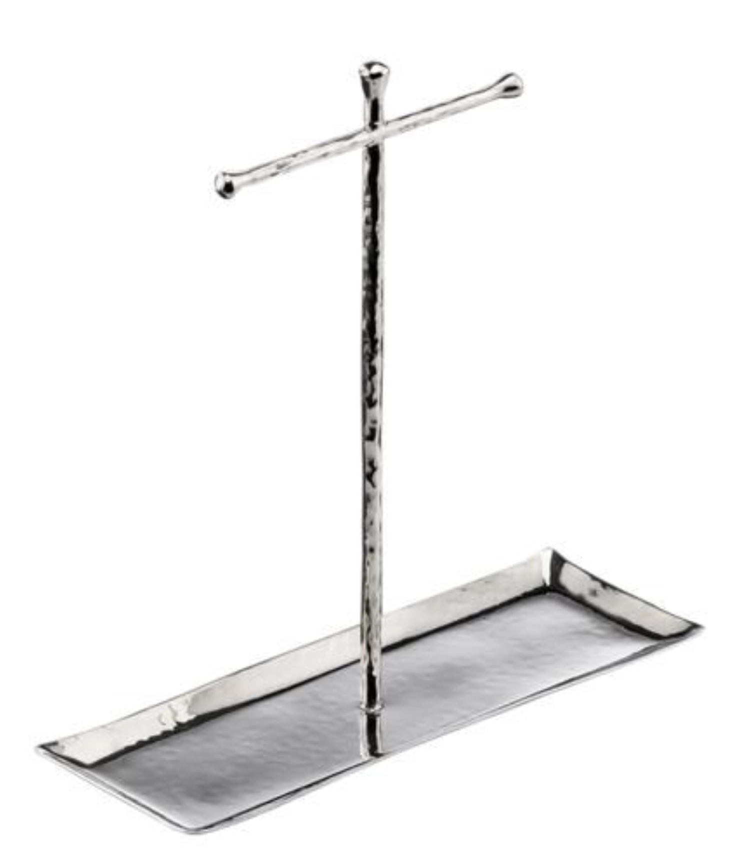 Porte-pince,, acier inoxydable, martelé, 27.5x9.5x28cm