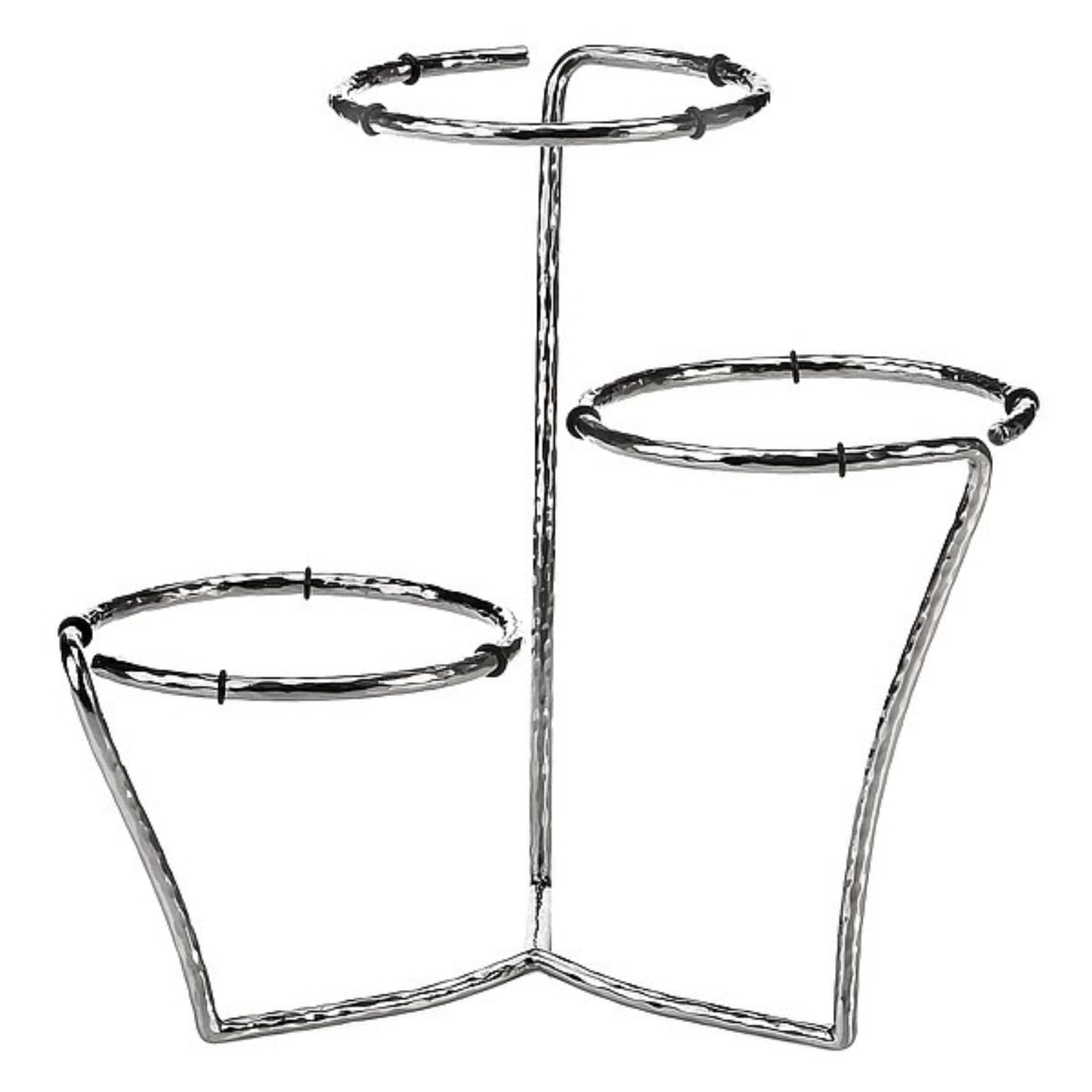 Étagère 3 niveaux, inox, martelé, D36cm, H30cm