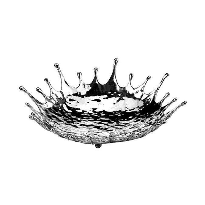 SPLASH Schale flach, Zinnlegierung, D28cm, H6.5cm