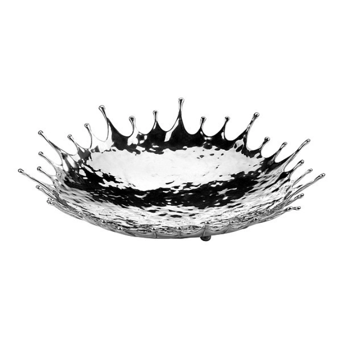 SPLASH Schale flach, Zinnlegierung, D38cm, H8cm
