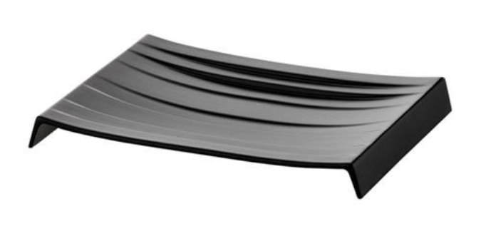 3er Set VELO Platte/Teller, Porz. schwarz matt, 27x20x2.8cm