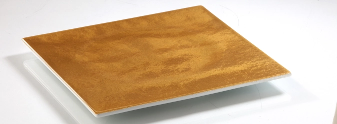 ORO79 Platte/Teller, weiss/goldf., 26.5x26.5x1.5cm