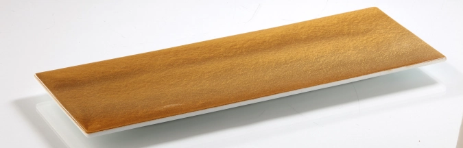 ORO79 Platte/Teller, weiss/goldfarben 35x14x1.5cm