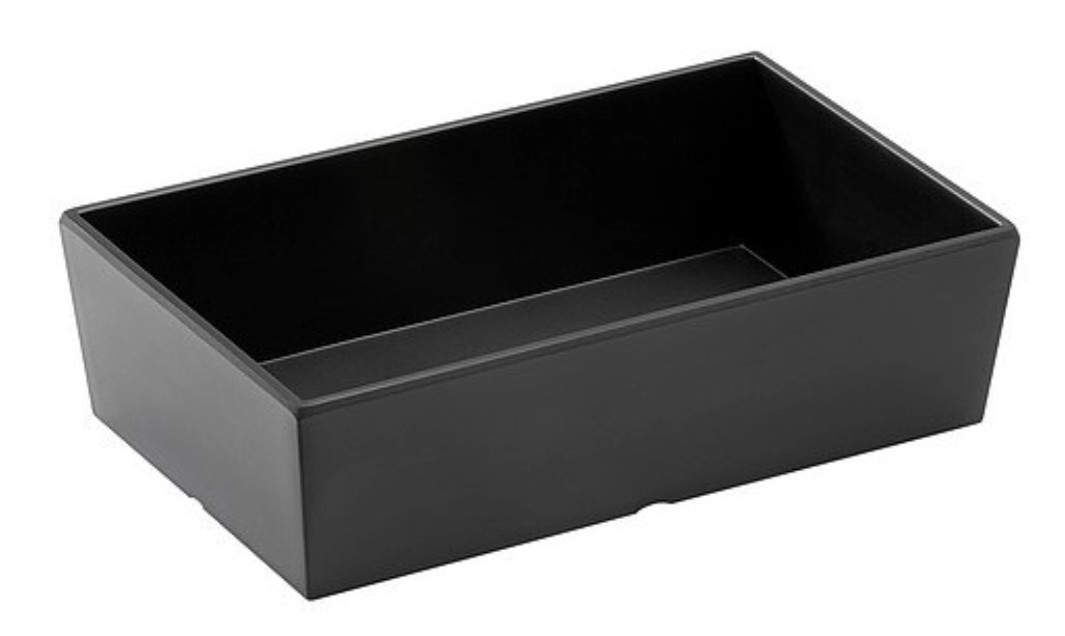 Boîte à couverts mélamine 26,5x16,2x7,2cm, noir mat, 4 pièce