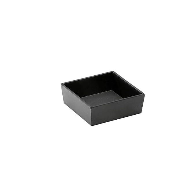 4er Set Schale/Box, Melamin, schwarz matt, 12.8x12.8x4.5cm