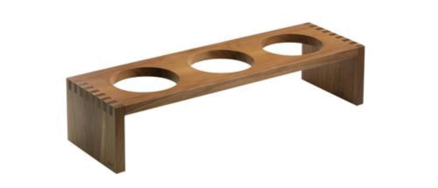 SOLID Pont a. 3 trous, noyer massif, 54x17x12cm
