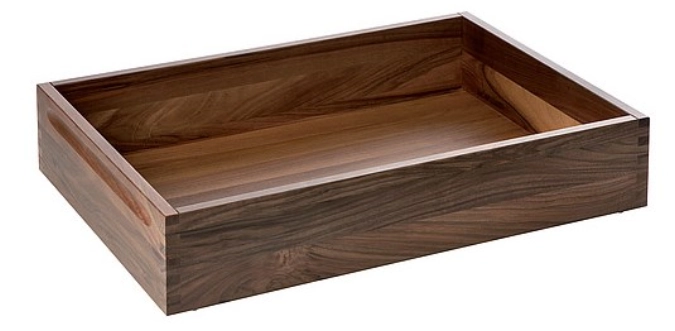 SOLID Serviertablett tief, Walnuss-Massivholz, 53x37x10cm
