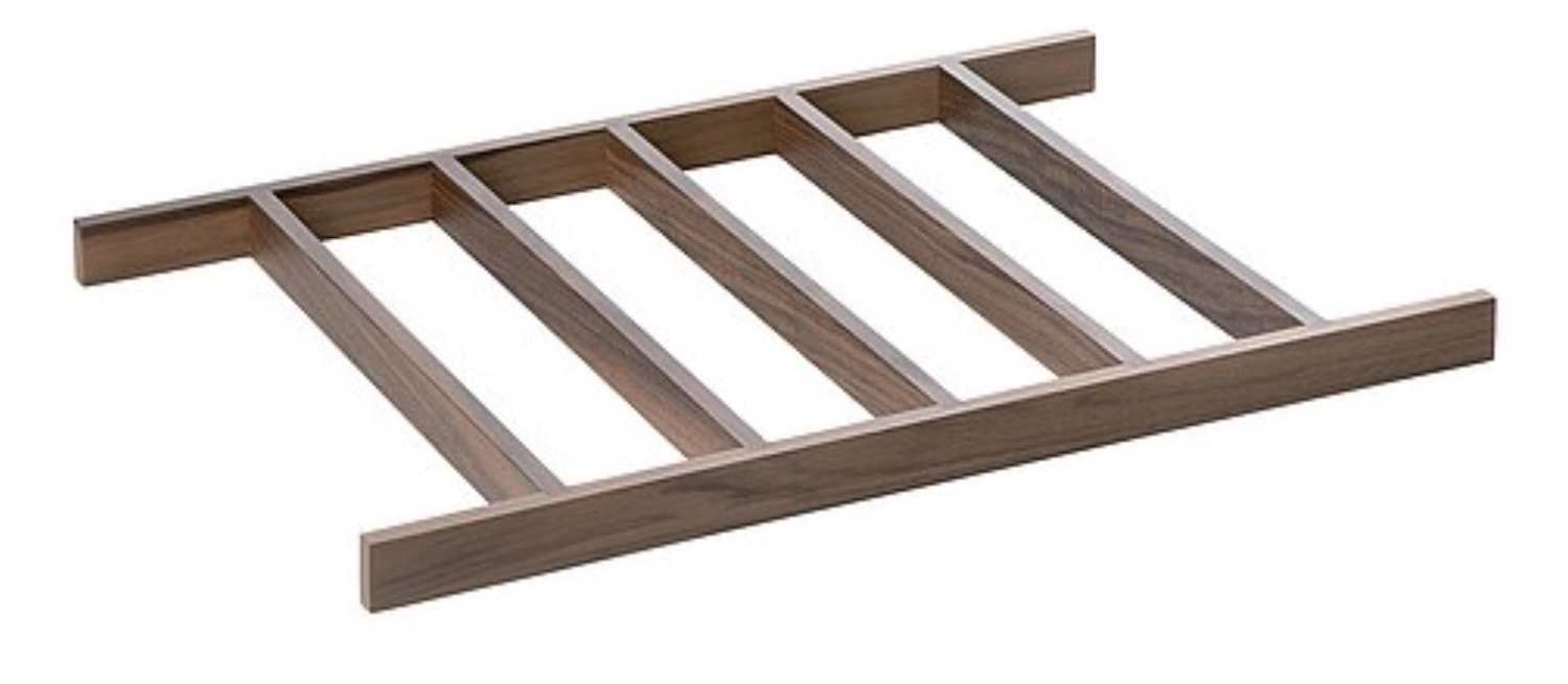 SOLID Boîte à plateaux avec 6 compartiments, noyer, 50x34x2.