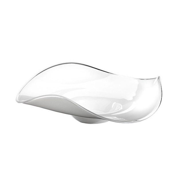 Coupe en verre ondulé, blanc, D50-52cm, H14cm