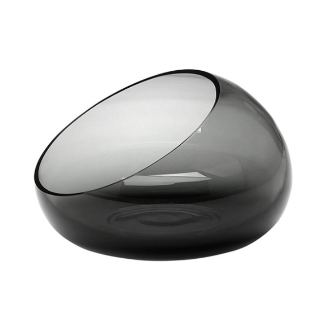 CAVE Glasschale, grau D18cm, H11.5cm