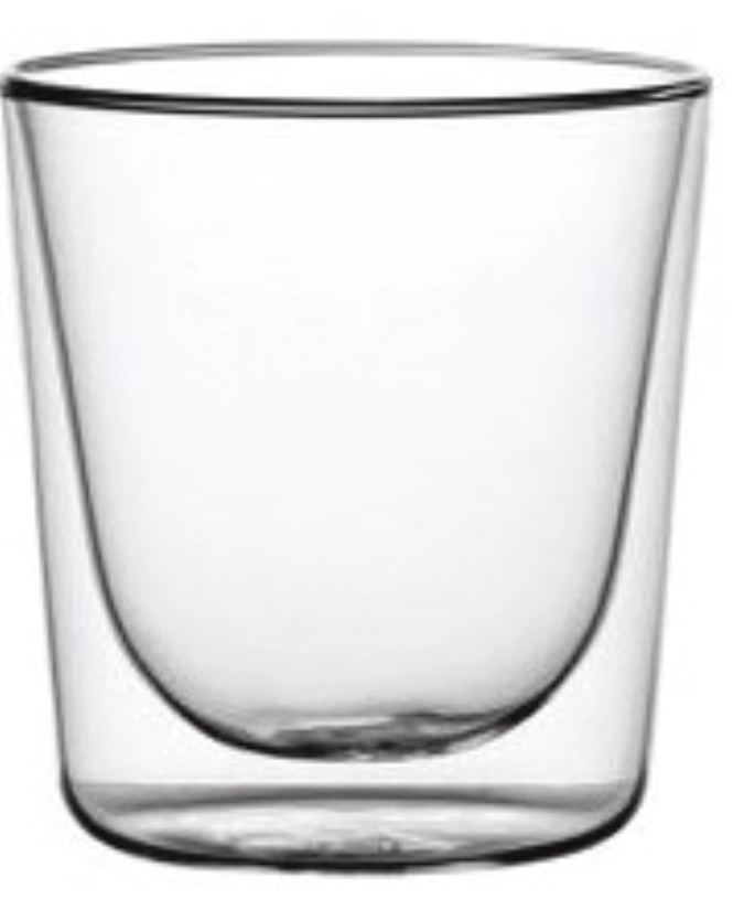 Lot de 6 miniatures en verre, double paroi, D8.8cm, H7.5cm,