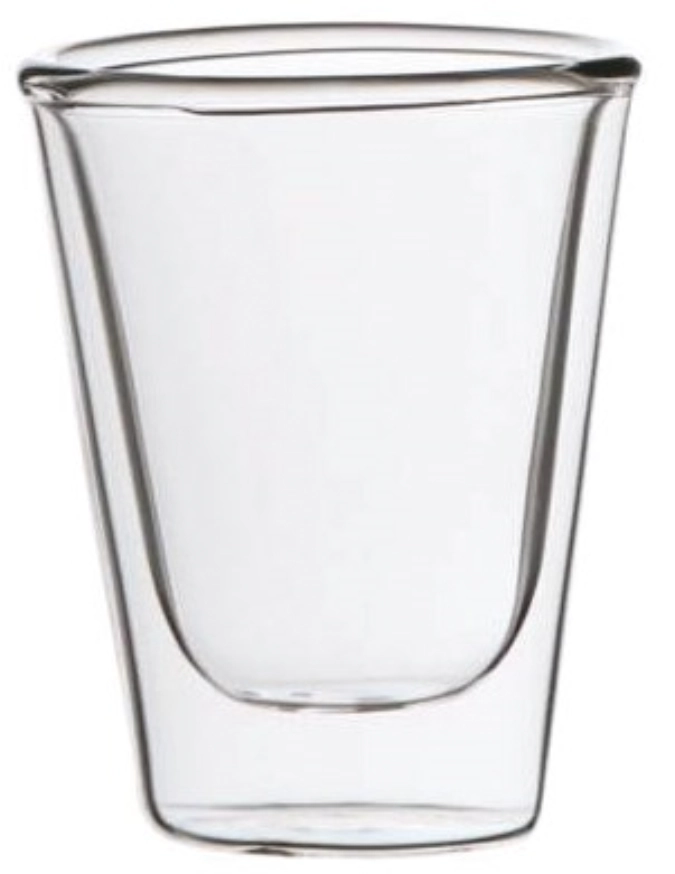 Lot de 6 miniatures en verre, double paroi, D6cm, H:7.5cm, 0