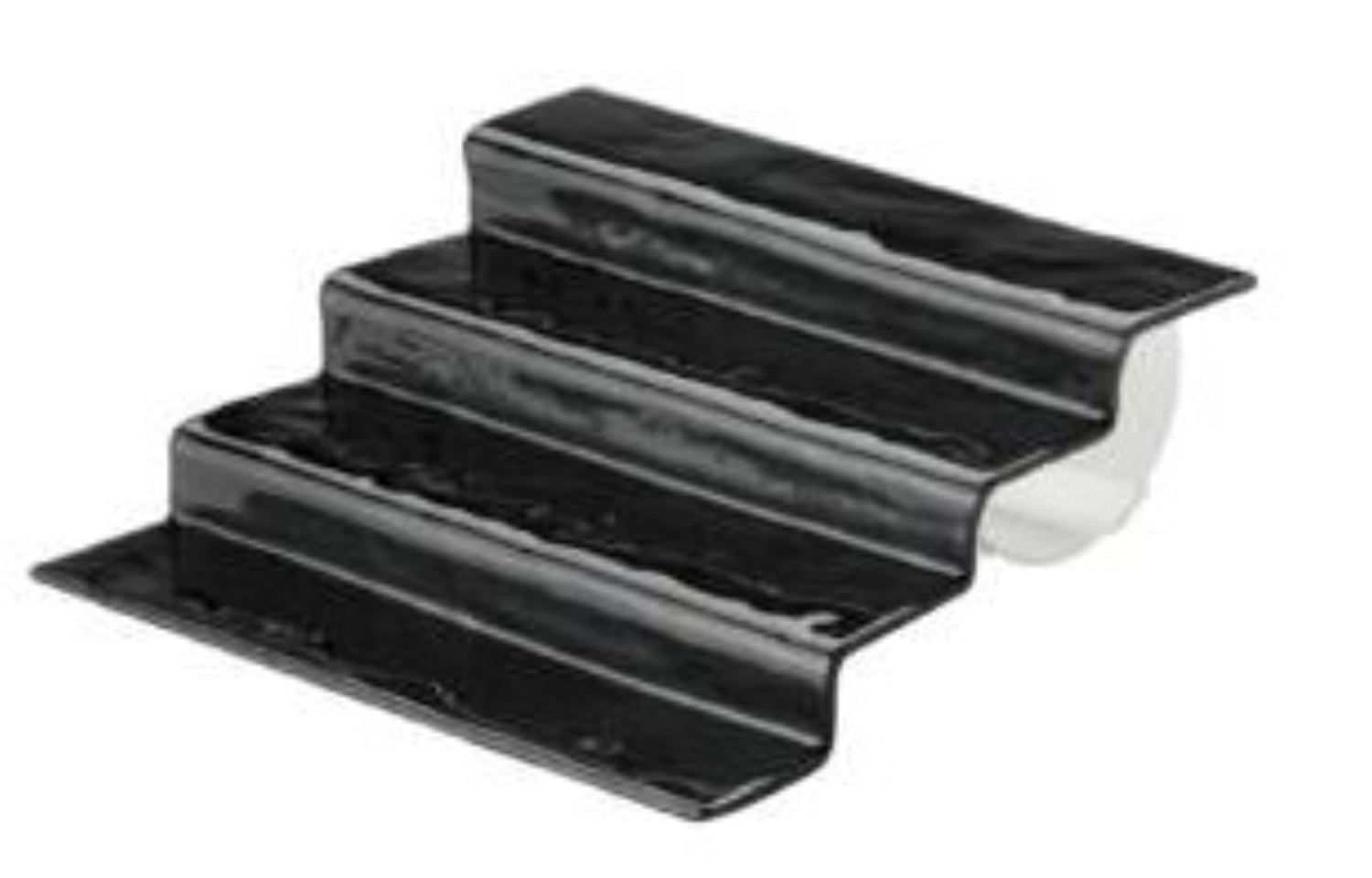 Glas-Treppe, schwarz, 32x34cm