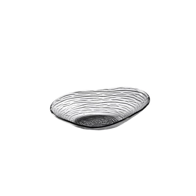 6er Set Glasteller, schwarzgrau, D25cm, H3/6cm