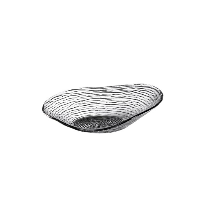 4er Set Glasteller, schwarzgrau, D28cm, H3.5/7cm