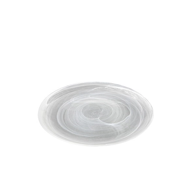 6er Set UNIQUE Glasteller, marmoriert/satiniert, D21cm