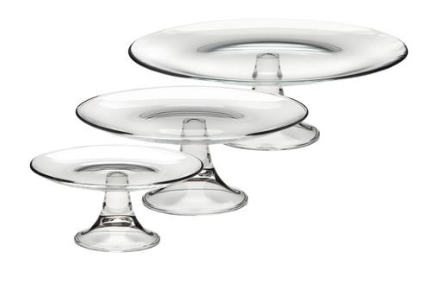 Présentoir à pâtisseries/gâteaux, verre clair, D21cm, H9.5cm